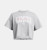 Under Armour® Womens Heavy Weight Scripted Wordmark Short Sleeve Crop Tee Mod Grey/Medium Heather/White