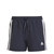 Adidas Girls 3-Stripe Shorts Legend Ink/White
