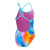 Speedo Girls Placement Lane Back Swimsuit Kiki Pink/Lemon Drizzle/Picton Blue