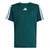 Adidas Youth Essential 3-Stripe Tee Aurora Ivy/White