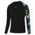 Speedo Boys Digi Printed Long Sleeve Sun Top Black/Sugar Blue Skuls