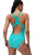 Speedo Womens Printed Medalist Swimsuit Turquoise Gem