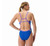 Speedo Girls Solid Tri Back Swimsuit Lagoon Blue/Indigo Glow