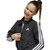 Adidas Girls 3 Stripe Woven Full Zip Jacket Black/White