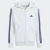 Adidas Youth Essential Full-Zip 3-Stripe Fleece Hoodie Light Grey Heather/Dark Blue