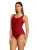 Zoggs Womens Adjustable Scoopback Swimsuit Dark Red