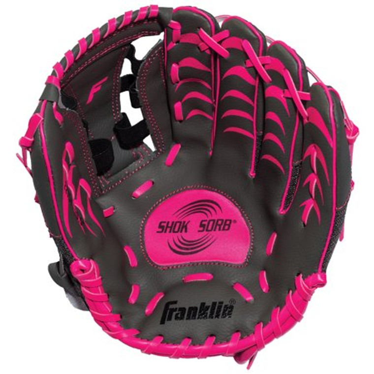 Franklin Shok-Sorb Softball Glove 10.5" Left Hand Grey/Pink