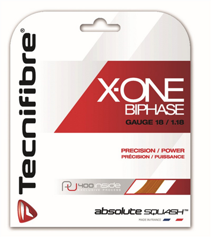 Tecnifibre X-One Biphase 1.18 Squash String Orange + Stringing