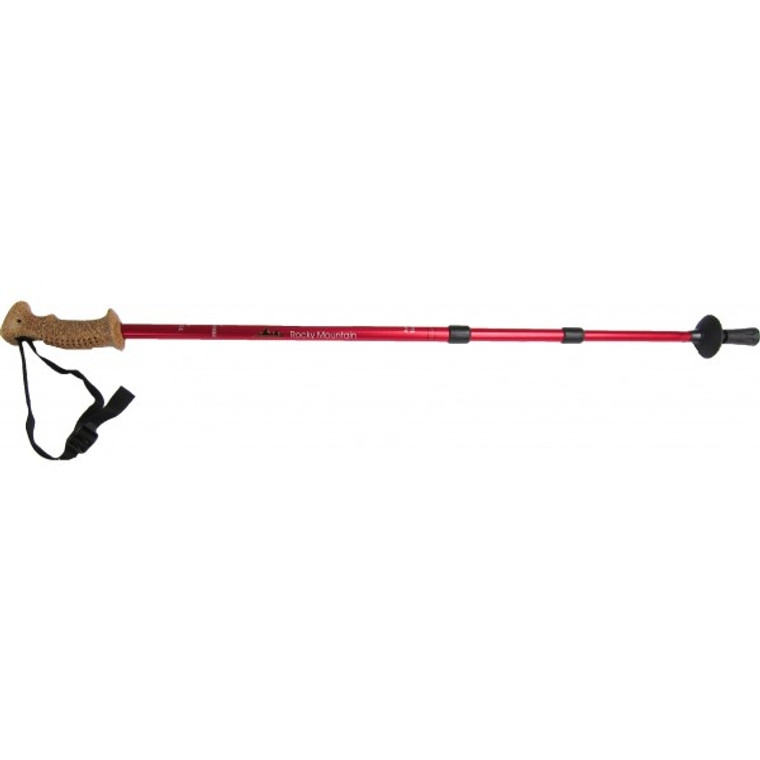 Rocky Mountain Adjustable Hiking Pole Cork Ski Handle Red