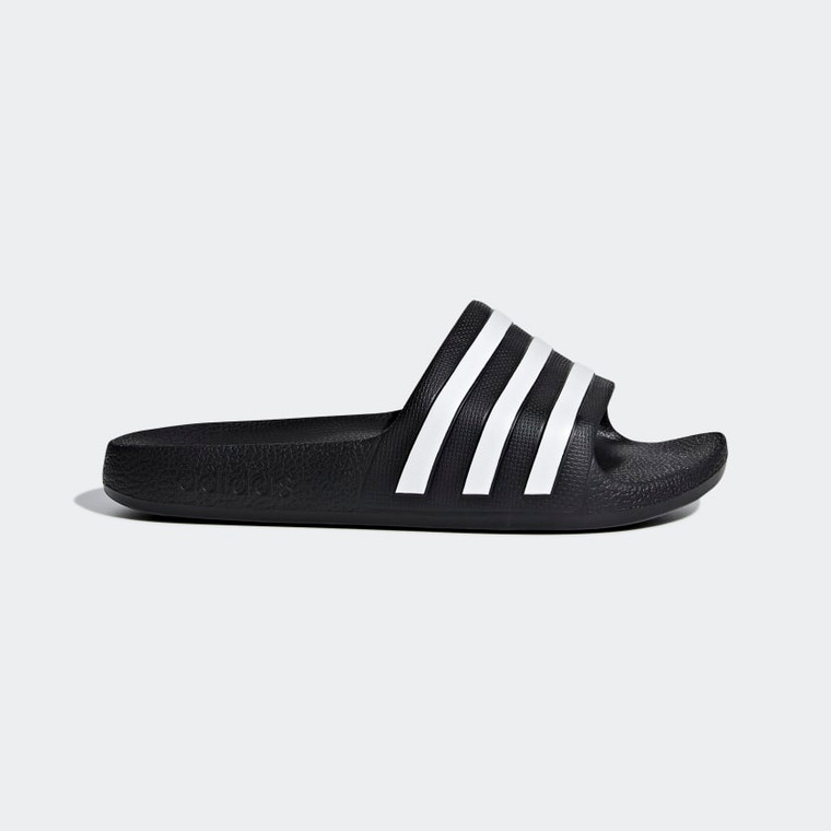 Adidas Youth Adilette Aqua Slides Black/White