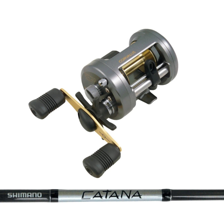 Shimano Corvalus 4000 & Catana 7' 4-8kg 2 Piece Baitcast Overhead Combo -  Cambridge Sportsworld