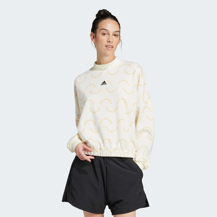 Adidas Womens Resort Graphic Loose Sweatshirt Off white/Semi Spark