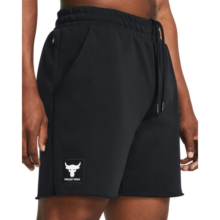Under Armour® Mens Project Rock Heavyweight Terry Shorts Black/White