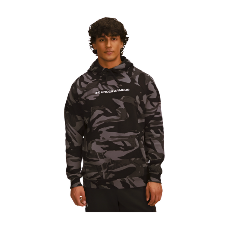 Under Armour® Mens Rival Fleece AOP Hoodie Black/White
