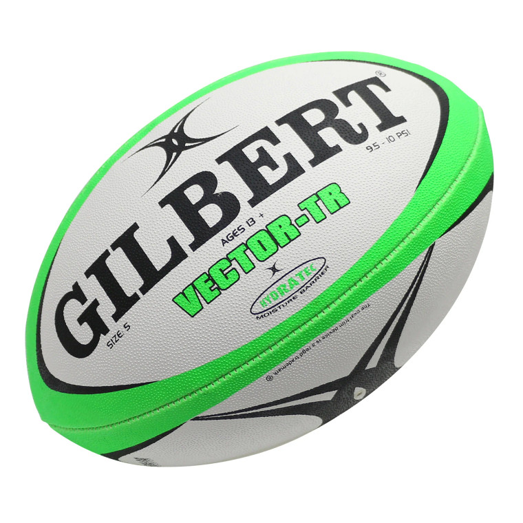 Gilbert Vector TR Rugby Ball Size 5 Lime Green/Black