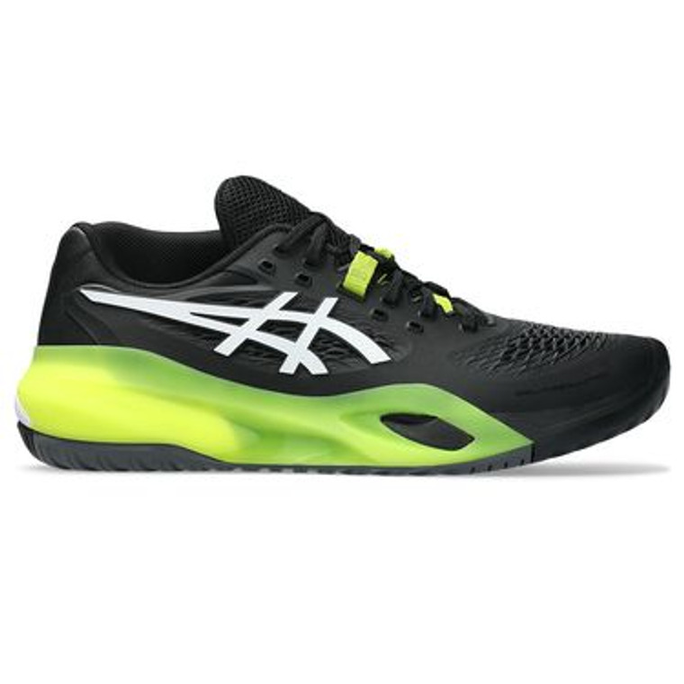 Asics Mens Resolution X Court Shoes Black/White/Green
