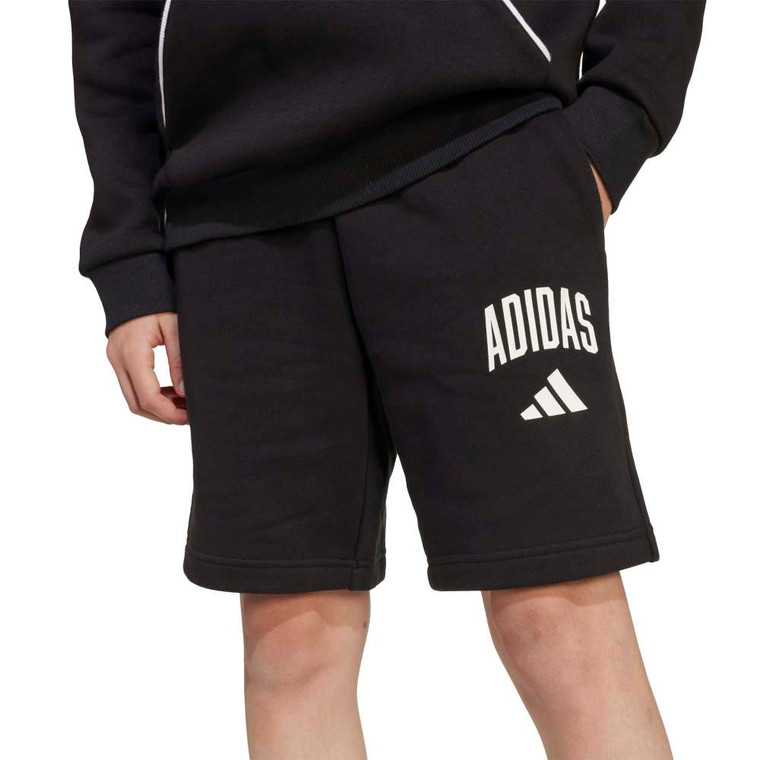 Adidas Youth Collegiate Typography French Terry Shorts Black/White
