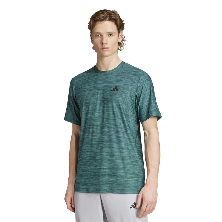 Adidas Mens Train Essentials Stretch Tee Aurora Ivy Mel/Black