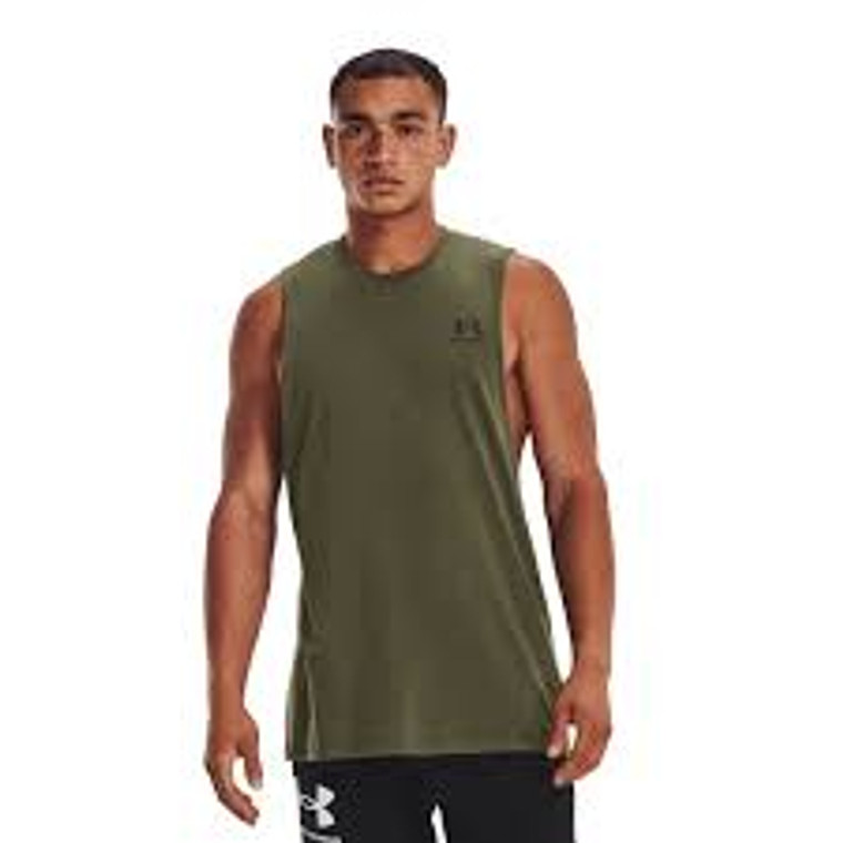 Under Armour® Mens Sportsstyle Cut off Singlet Marine OD Green/Black