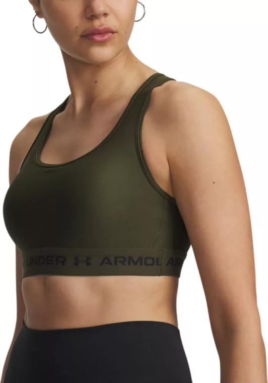 Under Armour® Womens Crossback Mid Sports Bra Expedition Green/Black