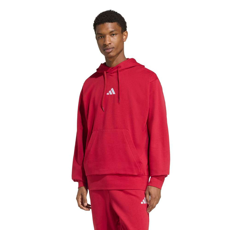 Adidas Mens FeelCozy Hoodie Active Maroon/White