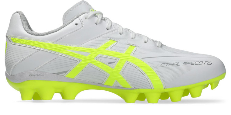 Asics Unisex Lethal Speed RS 3 Firm Ground Boots White/Safety Yellow
