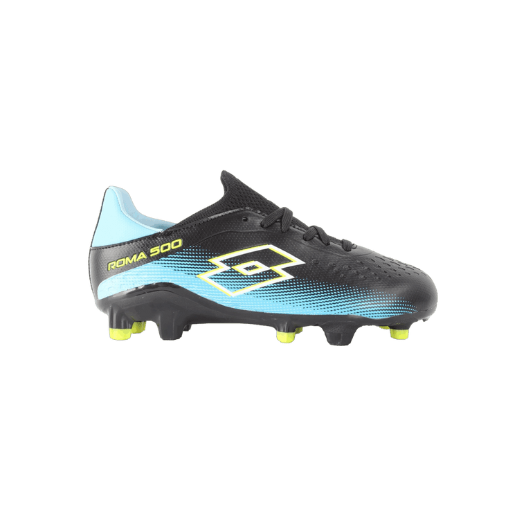 Lotto Youth Roma 500 Firm Ground Boots Black/Sky Blue