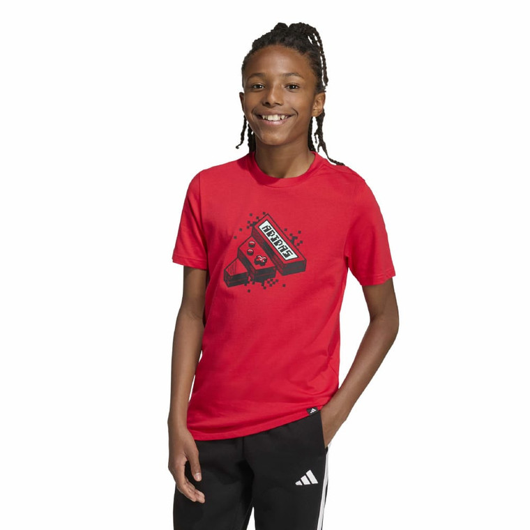 Adidas Youth Game Graphic Tee Red/White/Black