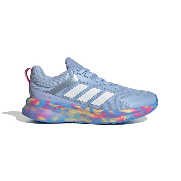 Adidas Youth FortaRun Running Shoes Glow Blue/Magic Grey Met/Lucid Pink