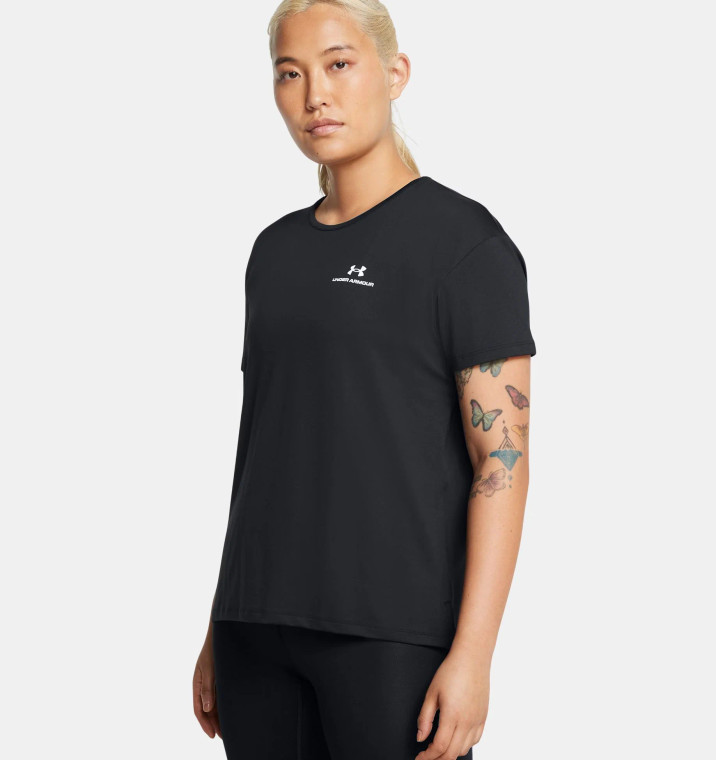 Under Armour® Womens Rush Energy Short Sleeve Tee Black/White