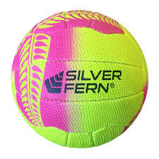 Silver Fern Tui Netball Size 4 Yellow/Pink