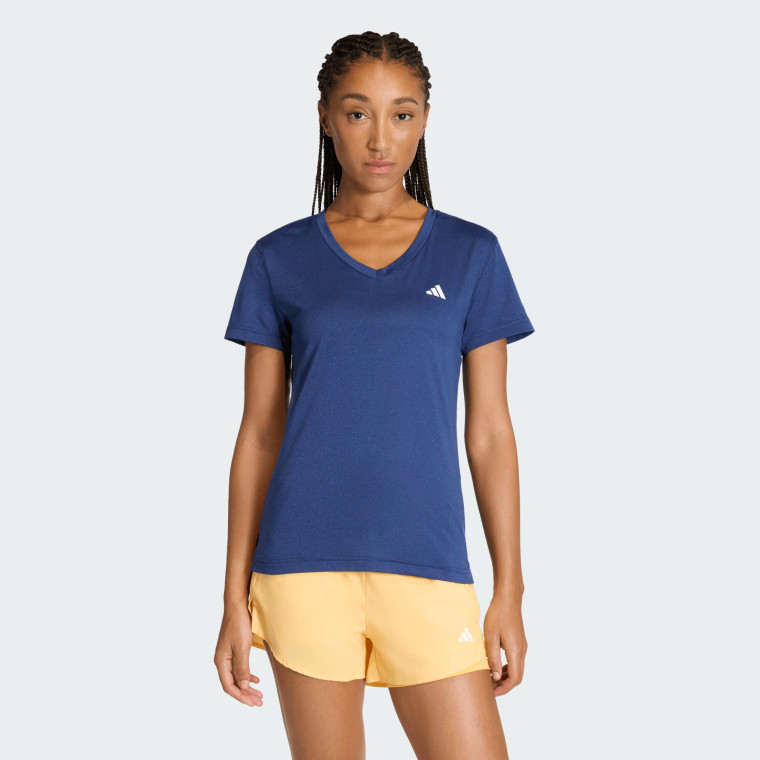 Adidas Womens Esssetnials V-Neck Tee Dark Blue