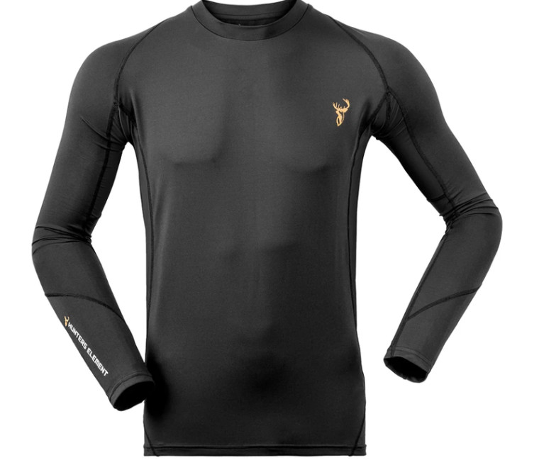 Hunters Element Mens Core+ Long Sleeve Top Black
