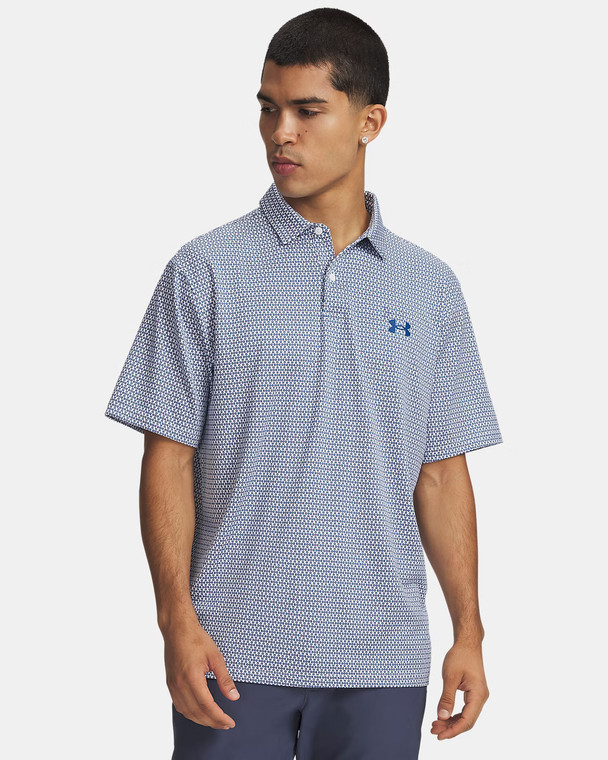 Under Armour® Mens Matchplay Printed Polo White/Varsity Blue