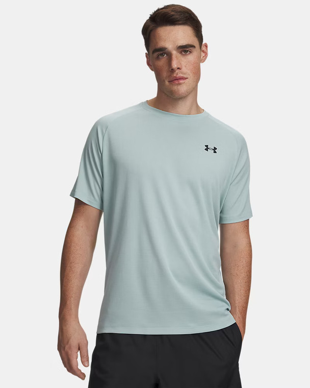 Under Armour® Mens Short Sleeve Tech Textured Tee Enamel Blue/Black