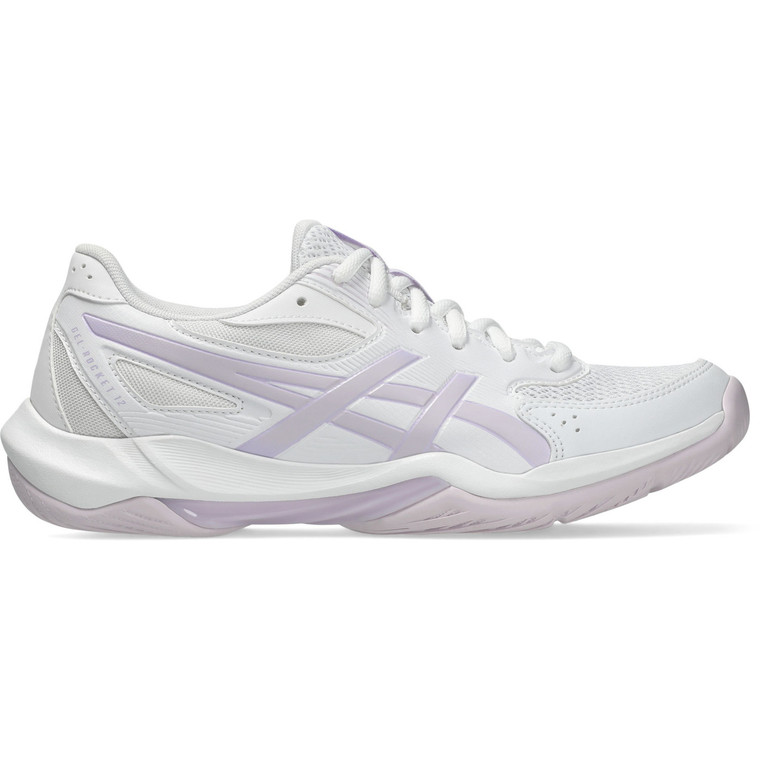 Asics Womens Rocket v12 Indoor Court Shoes White/Dahlia