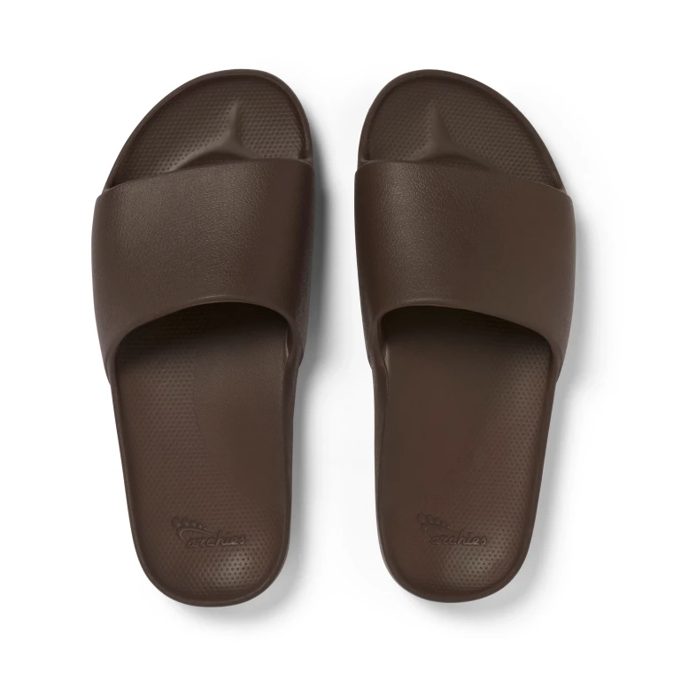 Archies Unisex Arch Support Slides Brown