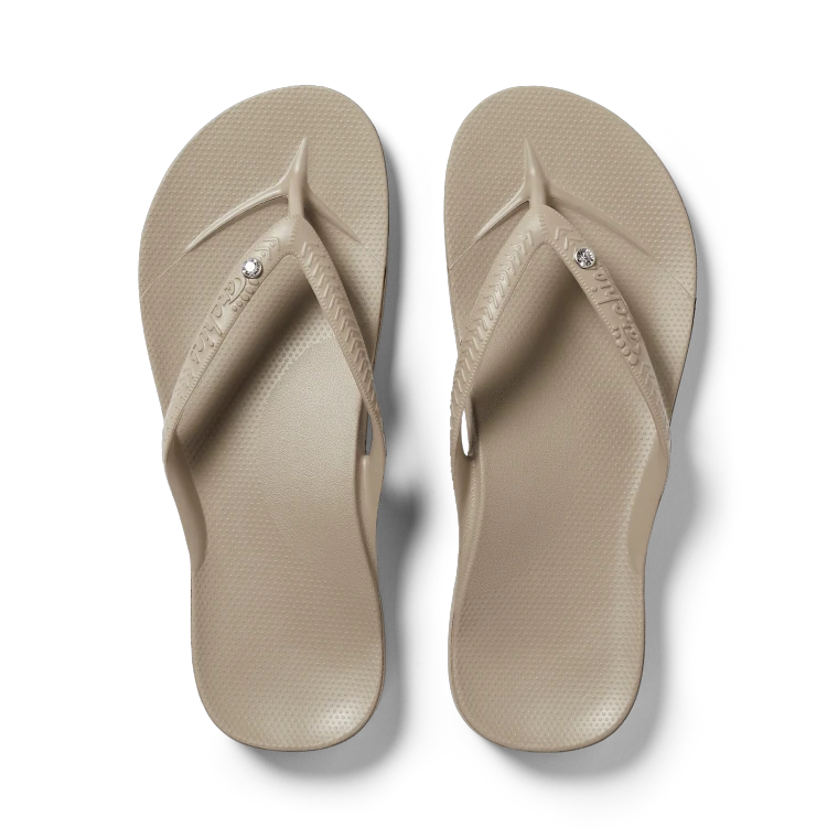 Archies Unisex Arch Support Jandals Crystal/Taupe