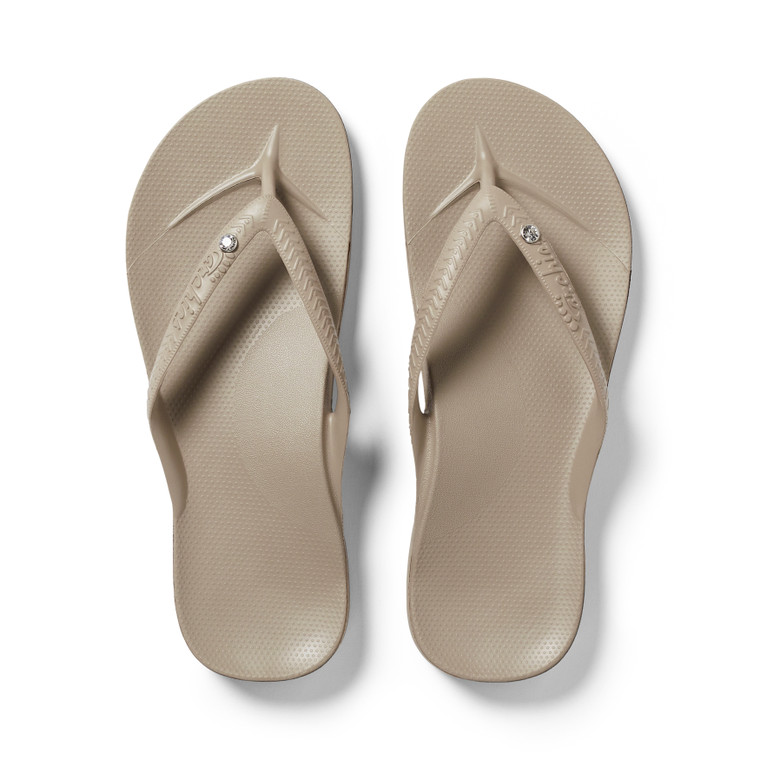 Archies Unisex Arch Support Original Jandals Crystal/Taupe