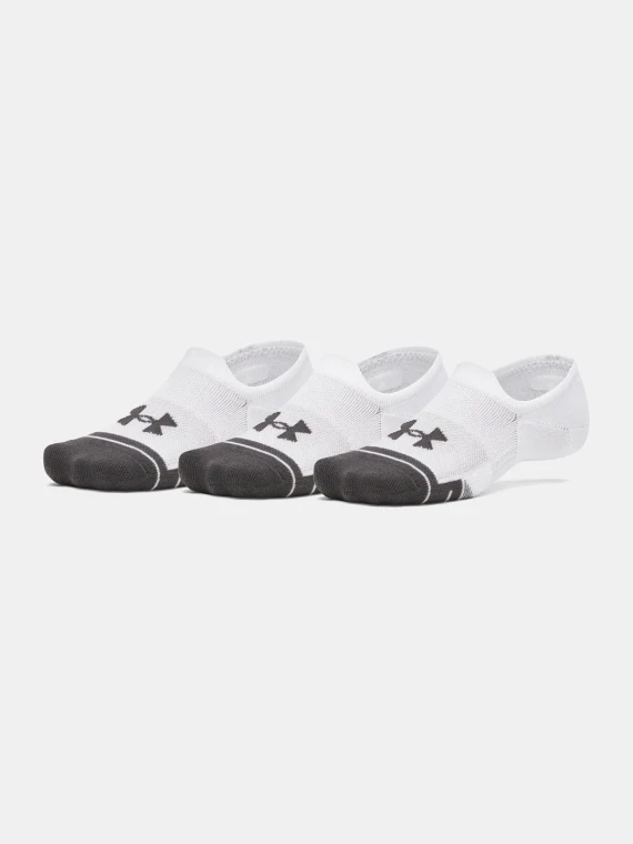 Under Armour® Unisex Performance Tech Ultra Low Socks 3 Pack White/Jet Grey