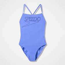 Speedo Womens Logo Thin Strap Swimsuit Moonlight Lavender