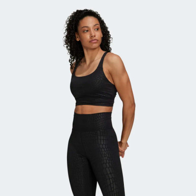 Adidas Womens Believe This Medium Support Sports Bra Black/White