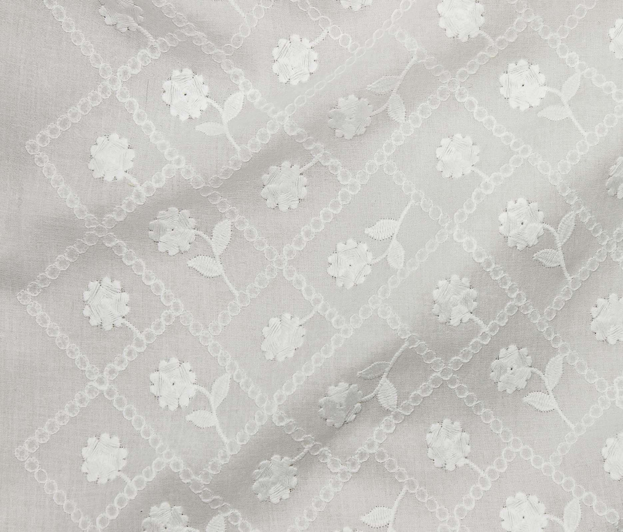Off white daisy daze broderie anglaise 100% cotton fabric by
