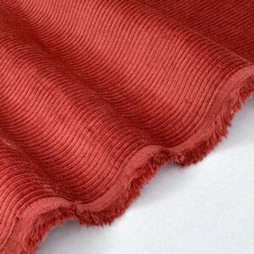8 Wale Corduroy with Stretch - Brick - Sold by 1/4 meter