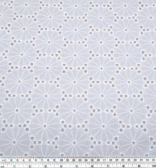 Off white daisy daze broderie anglaise 100% cotton fabric by Off white daisy daze broderie anglaise 100% cotton fabric by