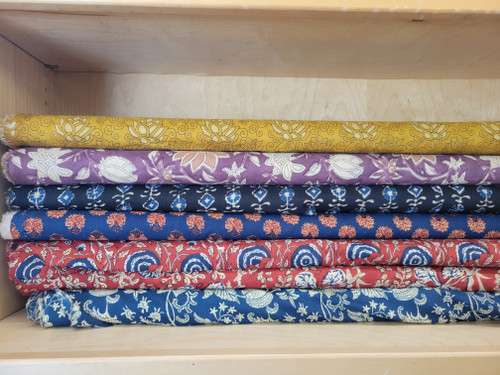 Wide Indian block print style printed fabric Wide Indian block print style printed fabric