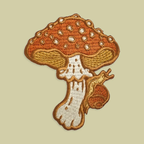 Mushroom Iron On Patch - Mustard Beetle
