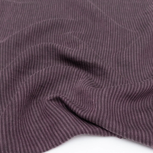 Plum Utopia Stripe Linen Fabric - (sold by the 1/4 meter) Plum Utopia Stripe Linen Fabric - (sold by the 1/4 meter)