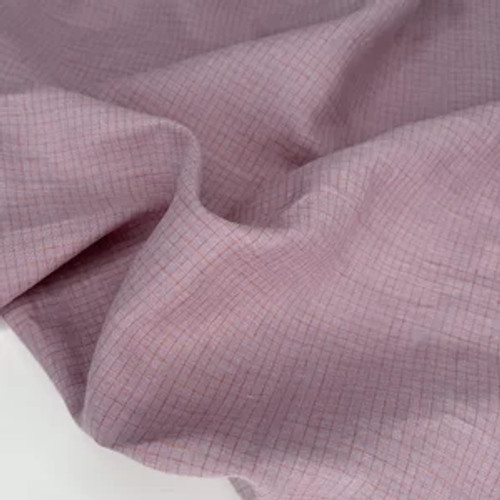 Lilac/Copper Utopia Check Linen Fabric - (sold by the meter) Lilac/Copper Utopia Check Linen Fabric - (sold by the meter)