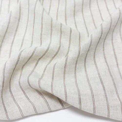 Walnut Stripe Linen Fabric - (sold by the 1/4 meter)